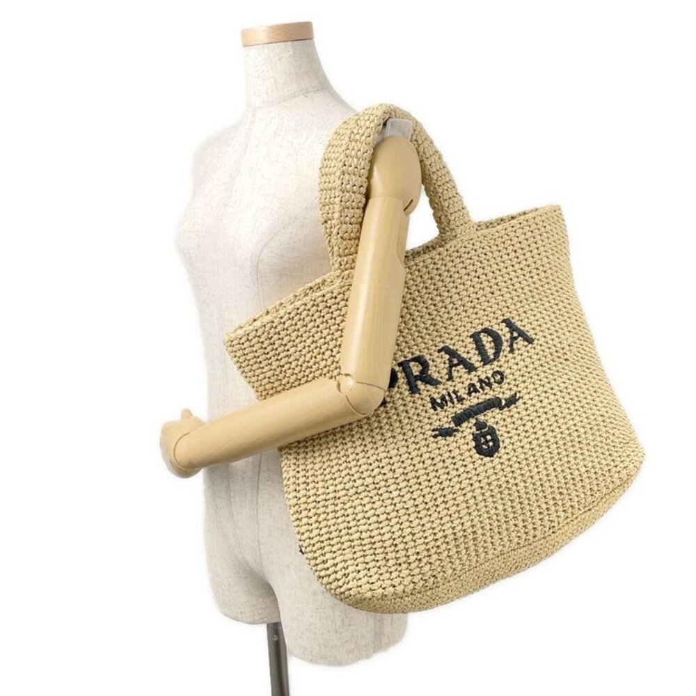 Prada Tote Crochet Logo Raffia - Picture 4 of 10